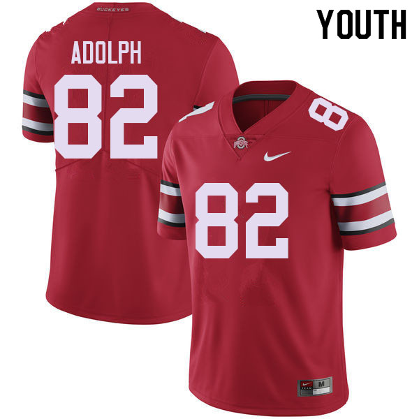 Ohio State Buckeyes David Adolph Youth #82 Red Authentic Stitched College Football Jersey